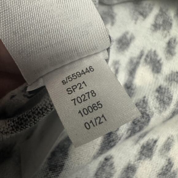 LOFT Cardigan Sweater Womens Medium Blue Leopard Print Button Front Knit - Picture 9 of 12